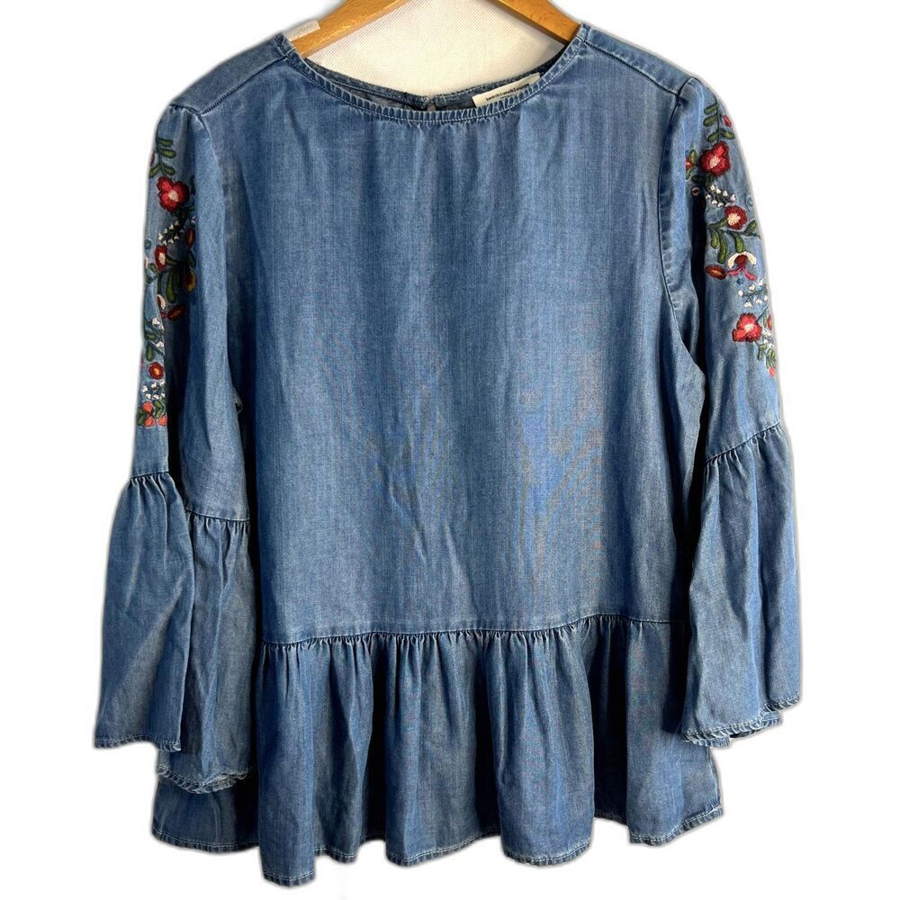Beach Lunch Lounge NWT Boho Soft Tencel Embroidered Top Size Small